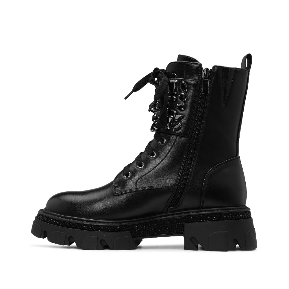 Botim Casual Mulher Pele Preto