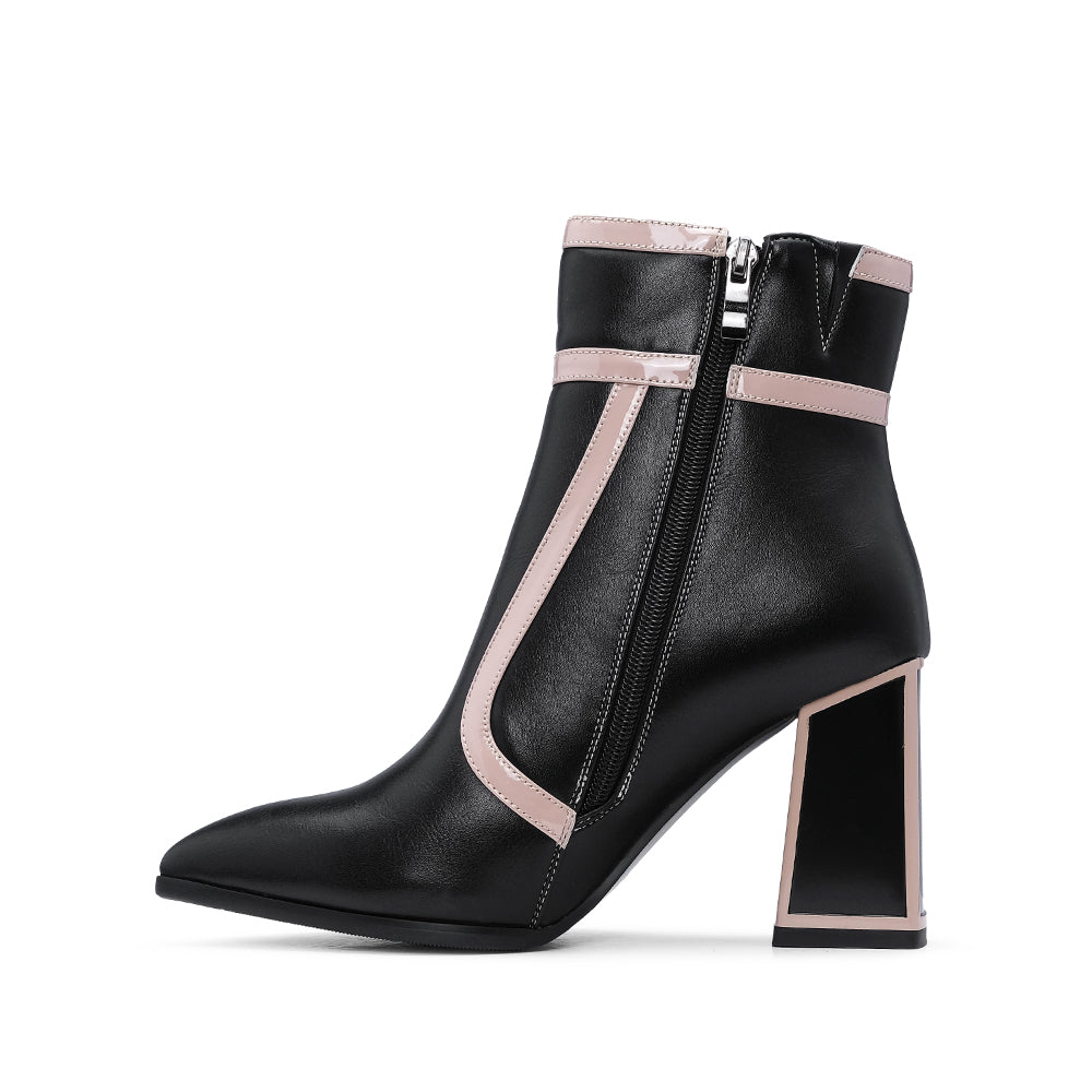 Botim Casual Mulher Pele Preto