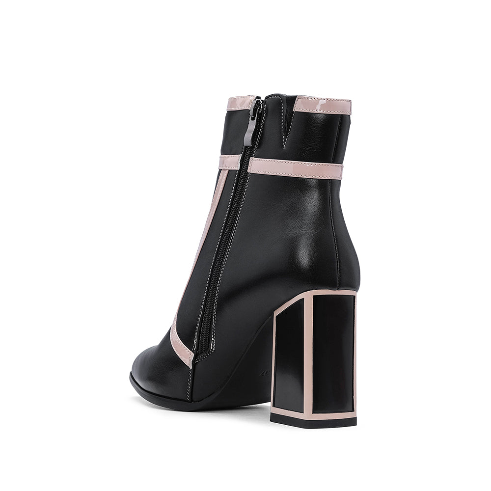 Botim Casual Mulher Pele Preto