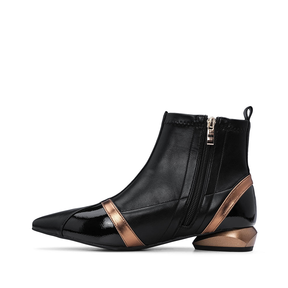 Botim Casual Mulher Pele Preto