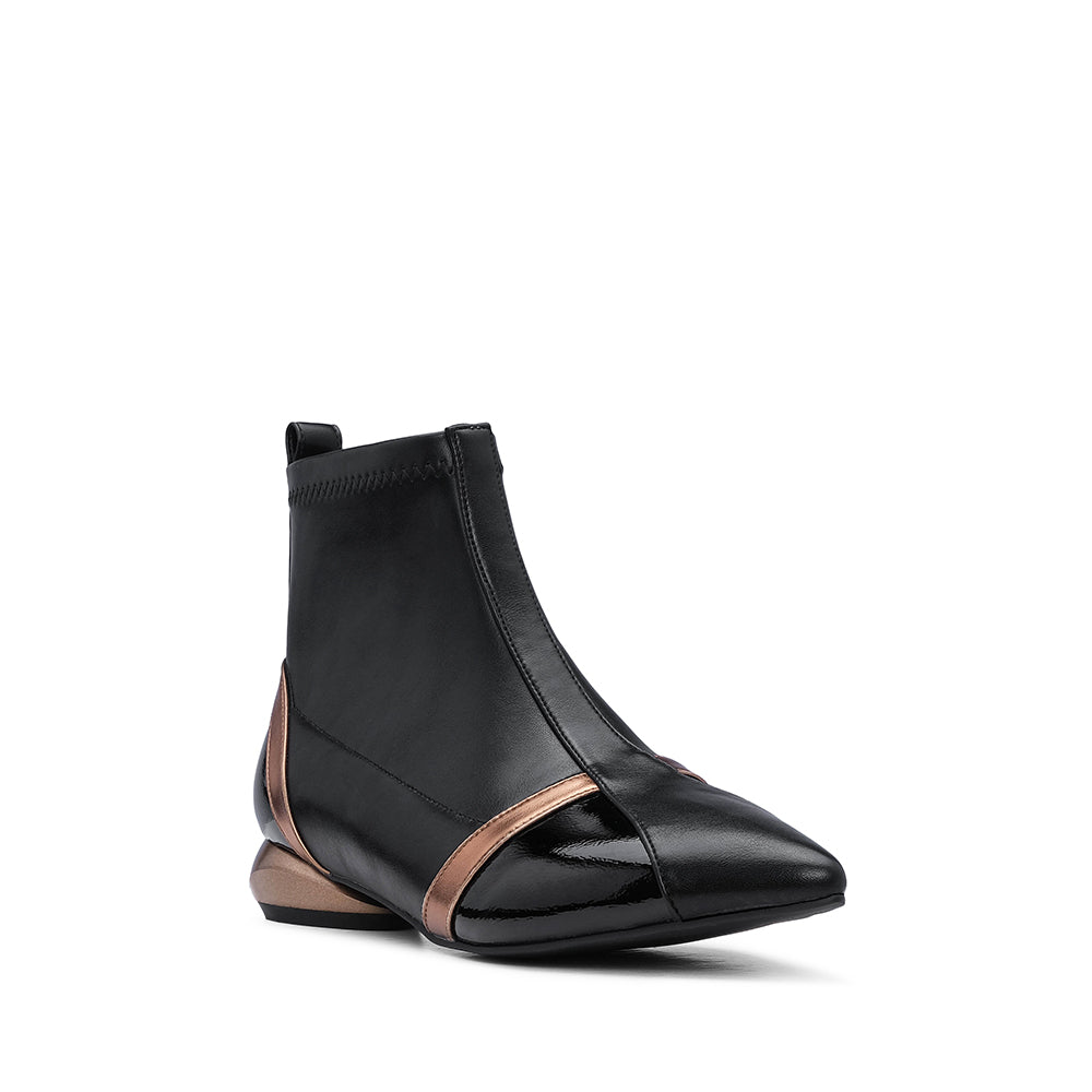 Botim Casual Mulher Pele Preto