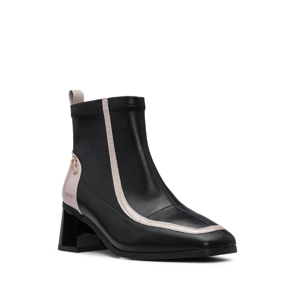 Botim Casual Mulher Pele Preto