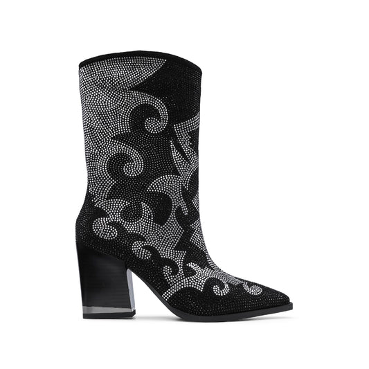 Bota Casual Mulher Camurça Preto