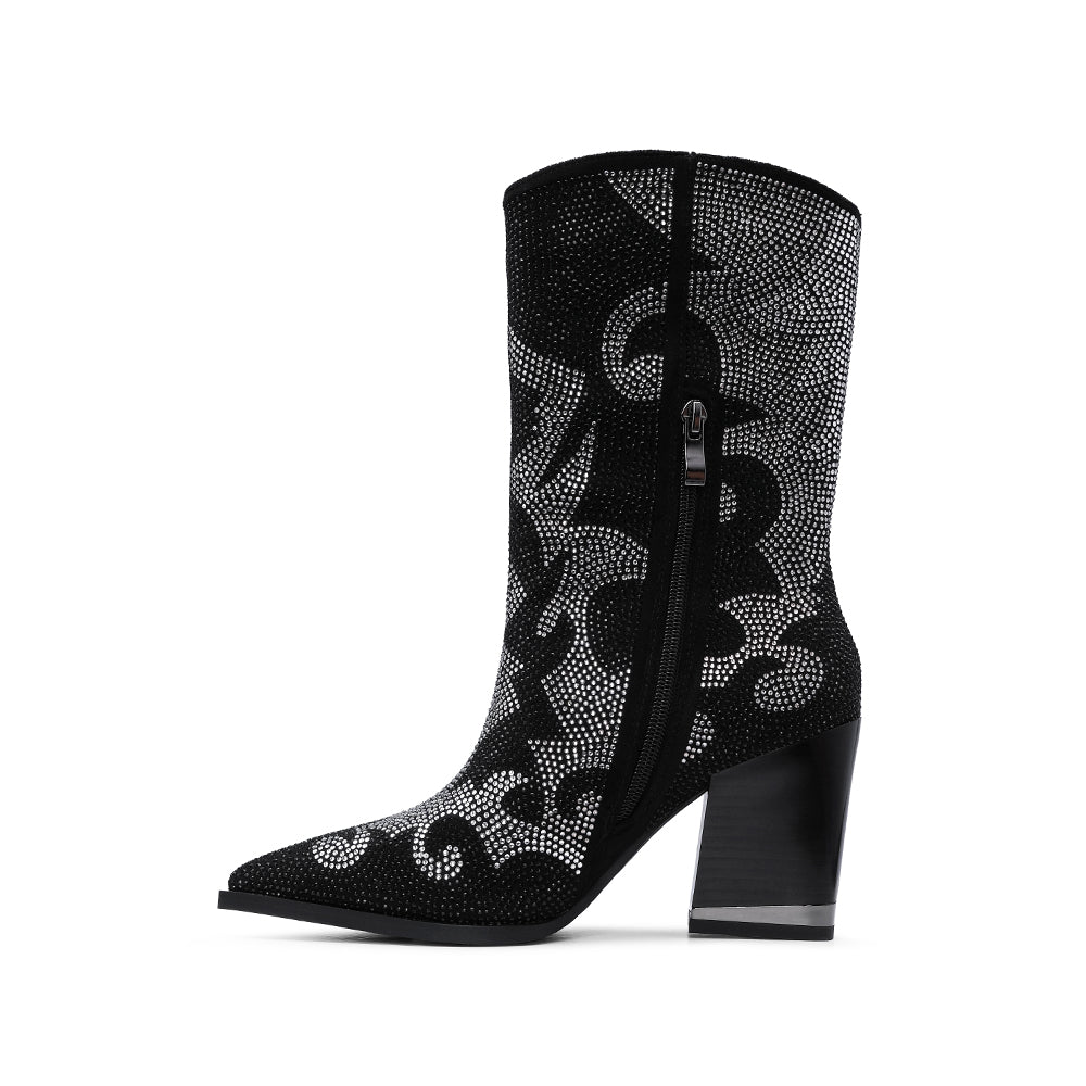 Bota Casual Mulher Camurça Preto
