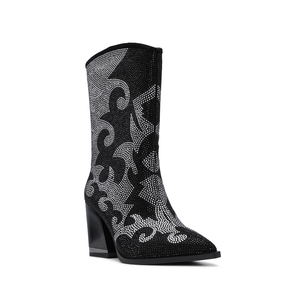 Bota Casual Mulher Camurça Preto