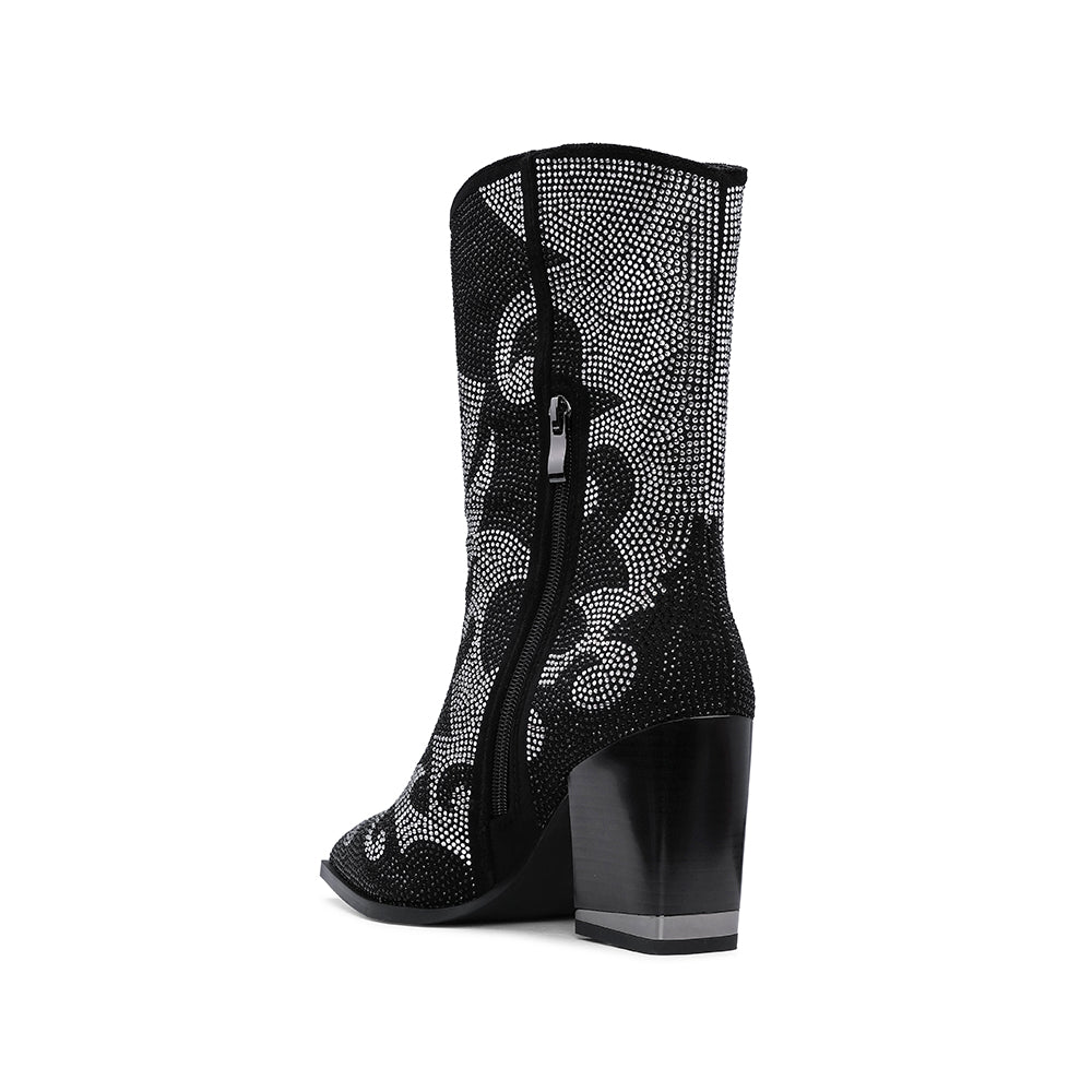 Bota Casual Mulher Camurça Preto
