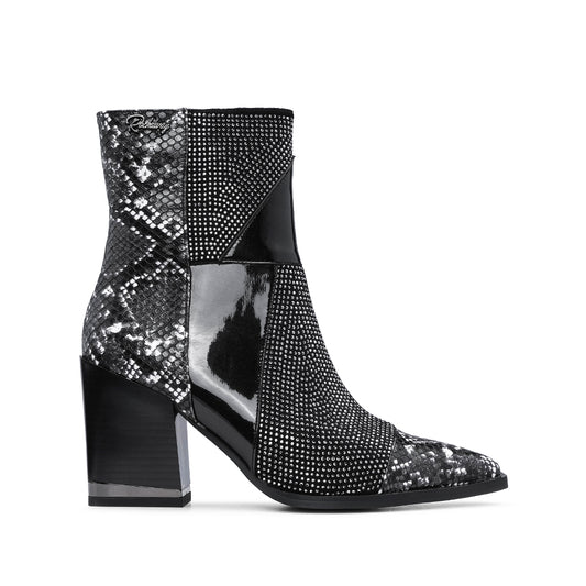 Botim Casual Mulher Animal Print Preto