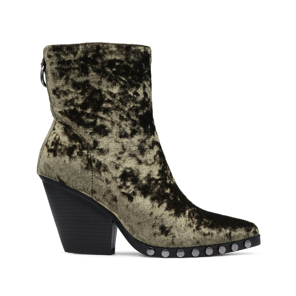 Bota Salto Alto Mulher Veludo Verde