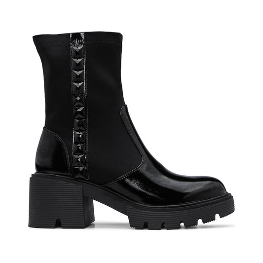 Botim Casual Mulher Verniz Preto