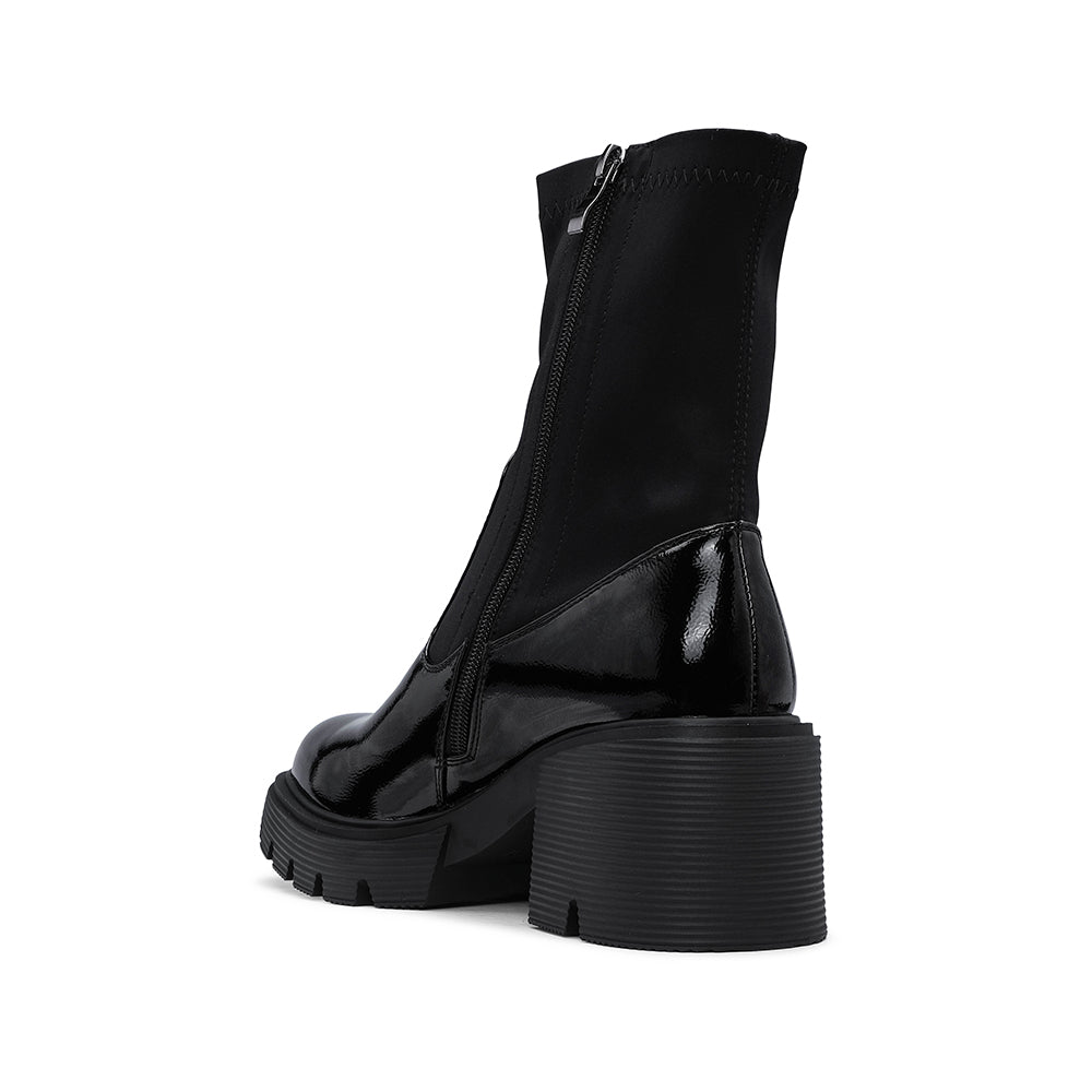 Botim Casual Mulher Verniz Preto