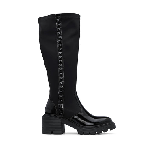 Bota Casual Mulher Verniz Preto
