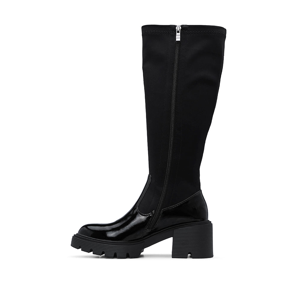 Bota Casual Mulher Verniz Preto