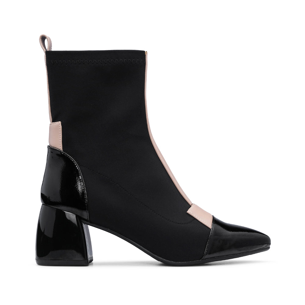 Botim Casual Mulher Verniz Preto