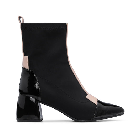Botim Casual Mulher Verniz Preto
