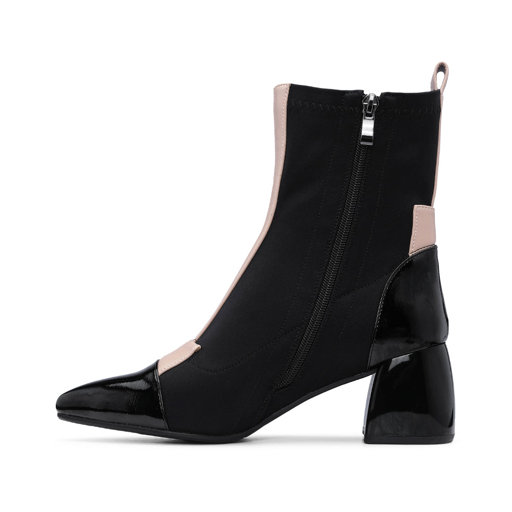 Botim Casual Mulher Verniz Preto