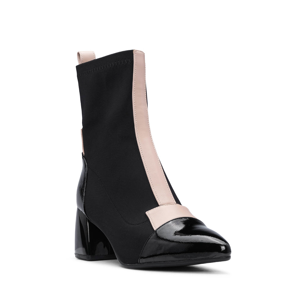 Botim Casual Mulher Verniz Preto