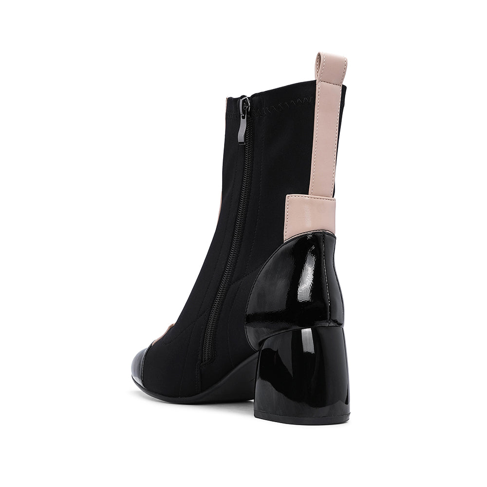 Botim Casual Mulher Verniz Preto