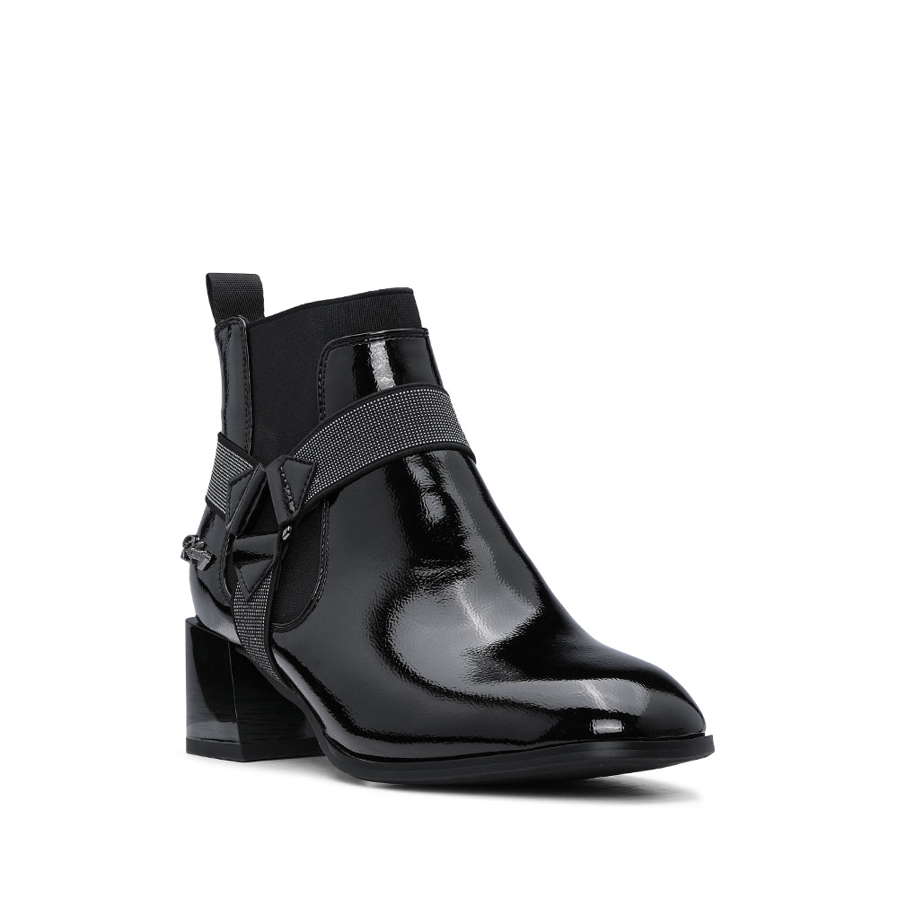 Botim Casual Mulher Verniz Preto