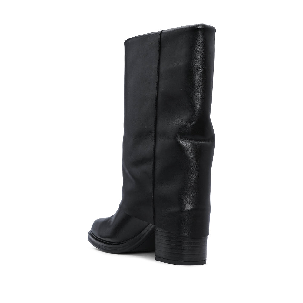 Bota Salto Médio Mulher Pele Preto