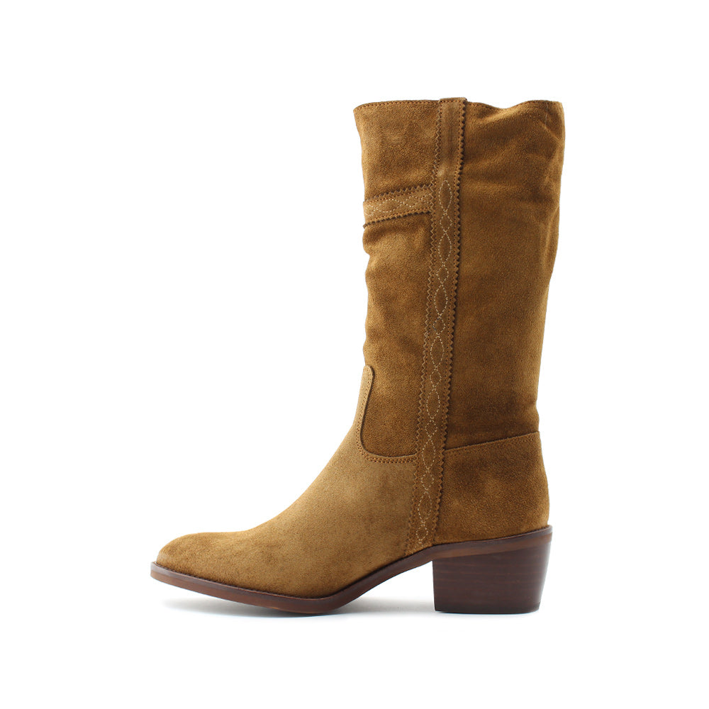 Bota Texana Mulher Camurça Camel