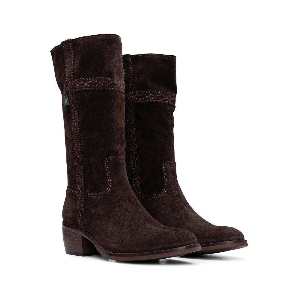 Bota Texana Mulher Camurça Castanho