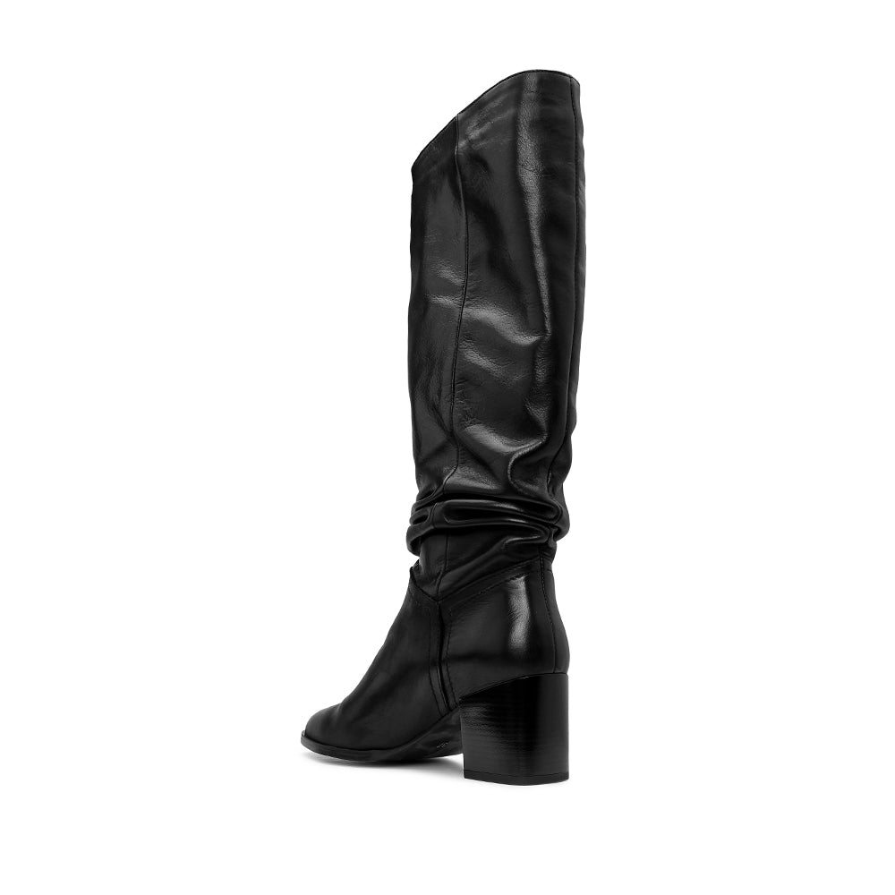 Bota Salto Médio Mulher Pele Preto