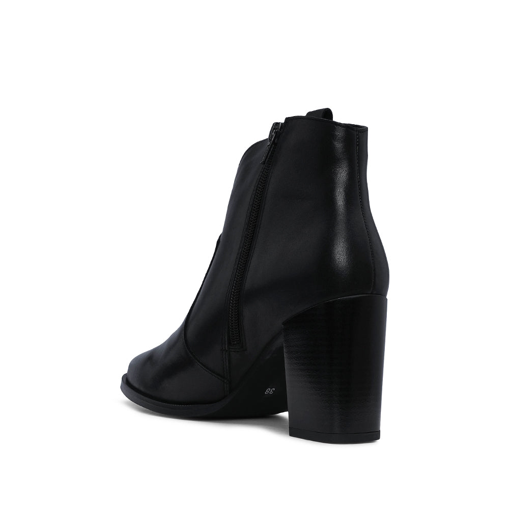 Botim Salto Alto Mulher Pele Preto