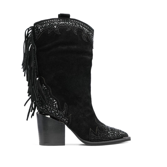 Bota Texana Mulher Camurça Preto