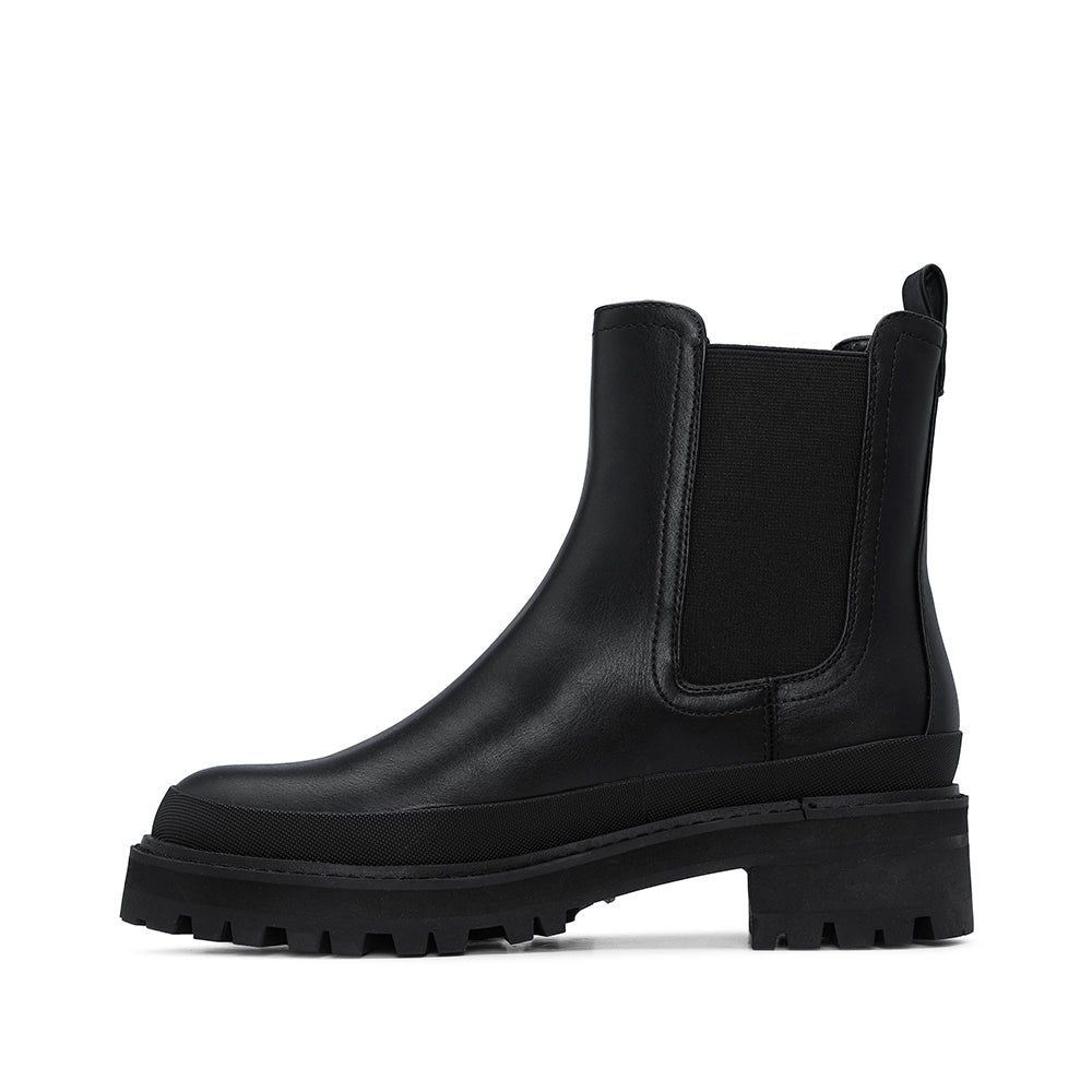 Bota Salto Raso Mulher Pele Sintética Preto
