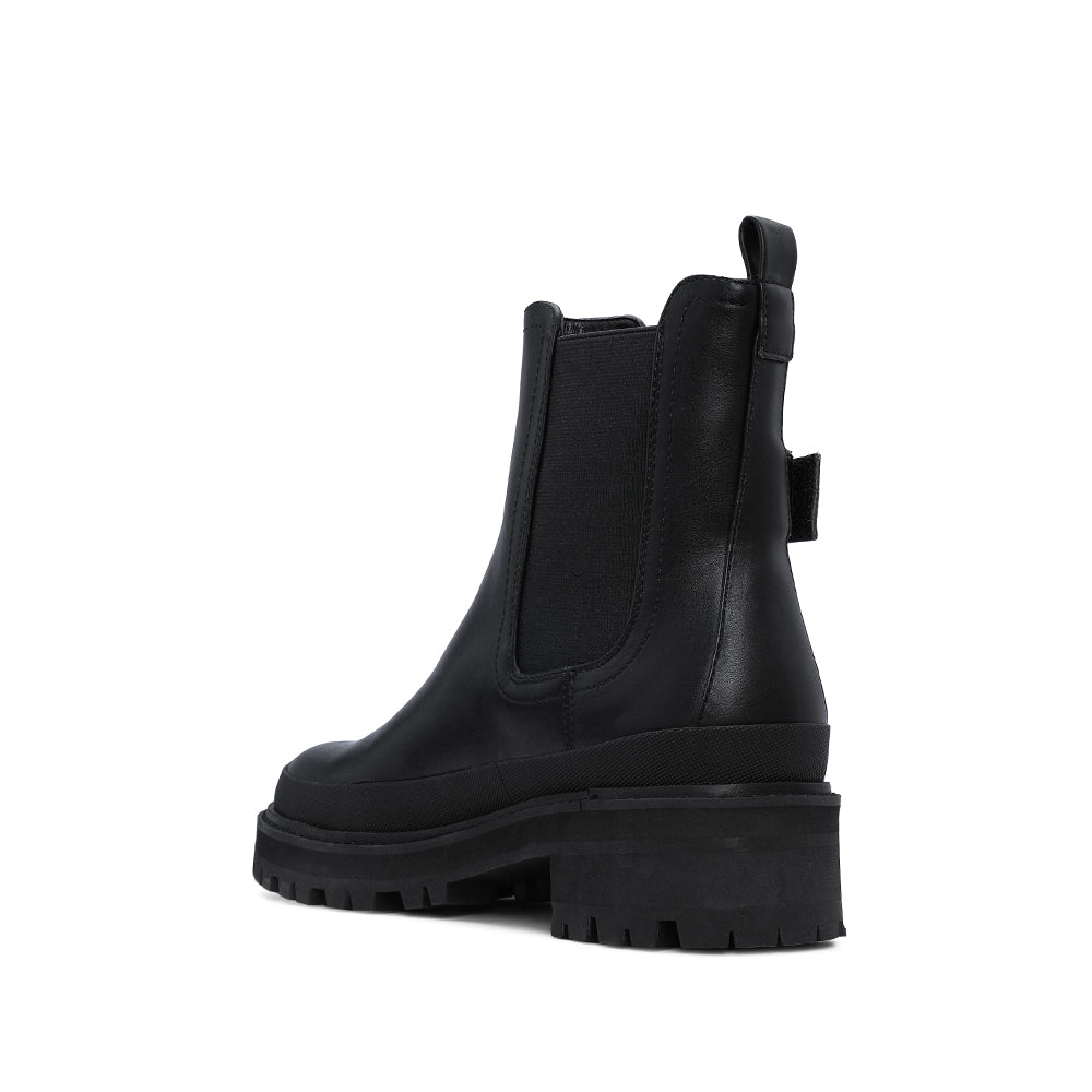 Bota Salto Raso Mulher Pele Sintética Preto