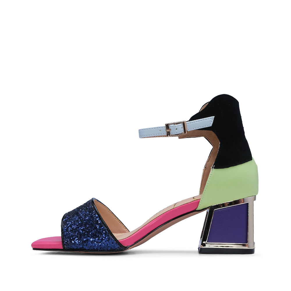 Sandália Salto Médio Mulher Multicolor