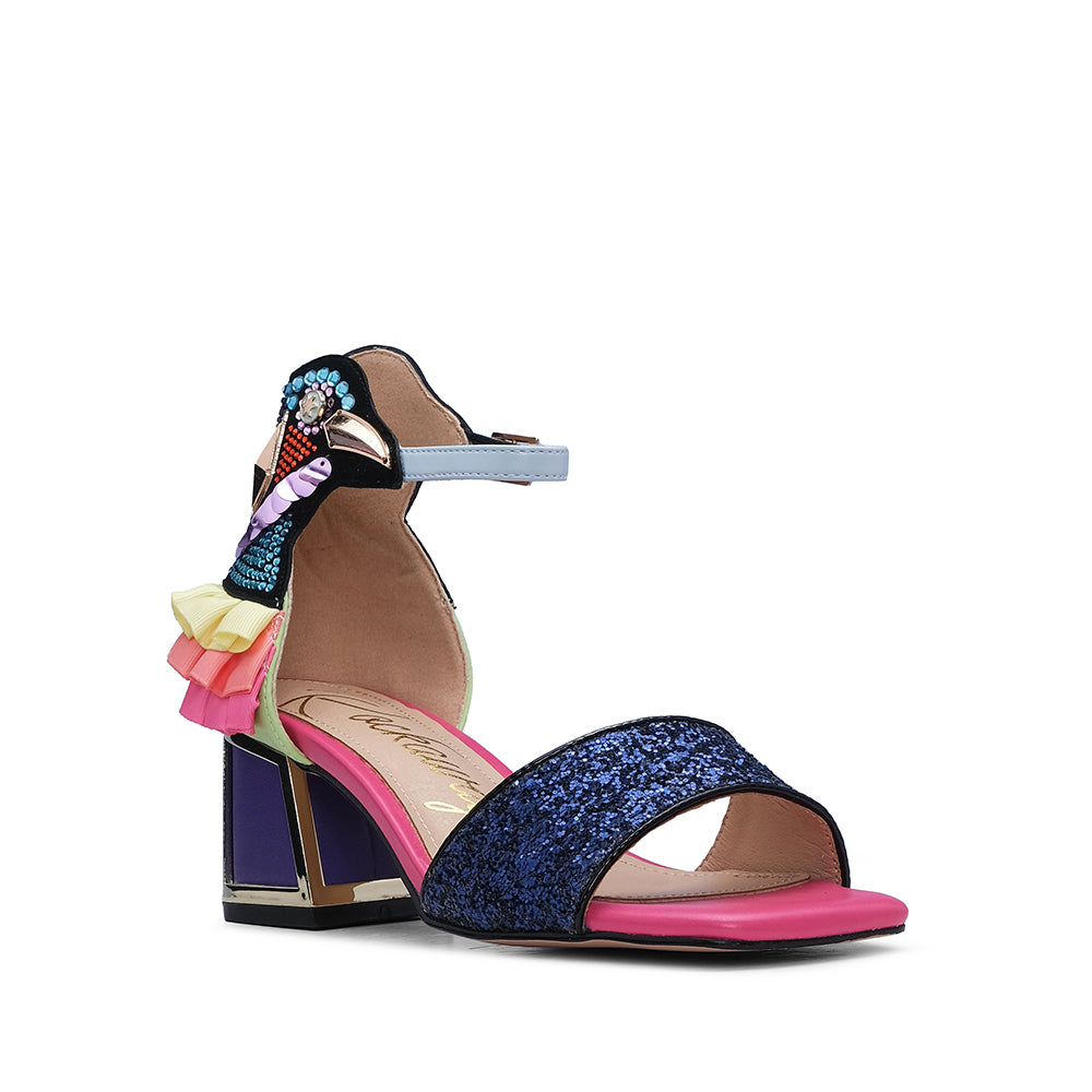 Sandália Salto Médio Mulher Multicolor