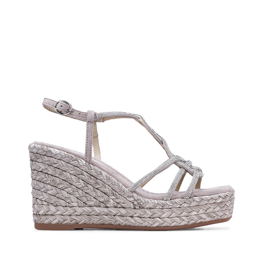 Sandália Salto Cunha Mulher Camurça Taupe