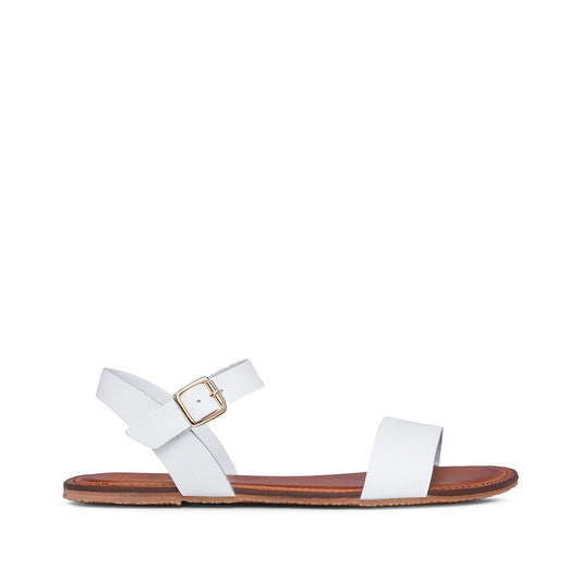 Sandália Salto Raso Mulher Pele Branco