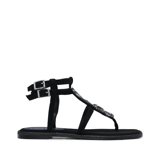 Sandália Salto Raso Mulher Preto