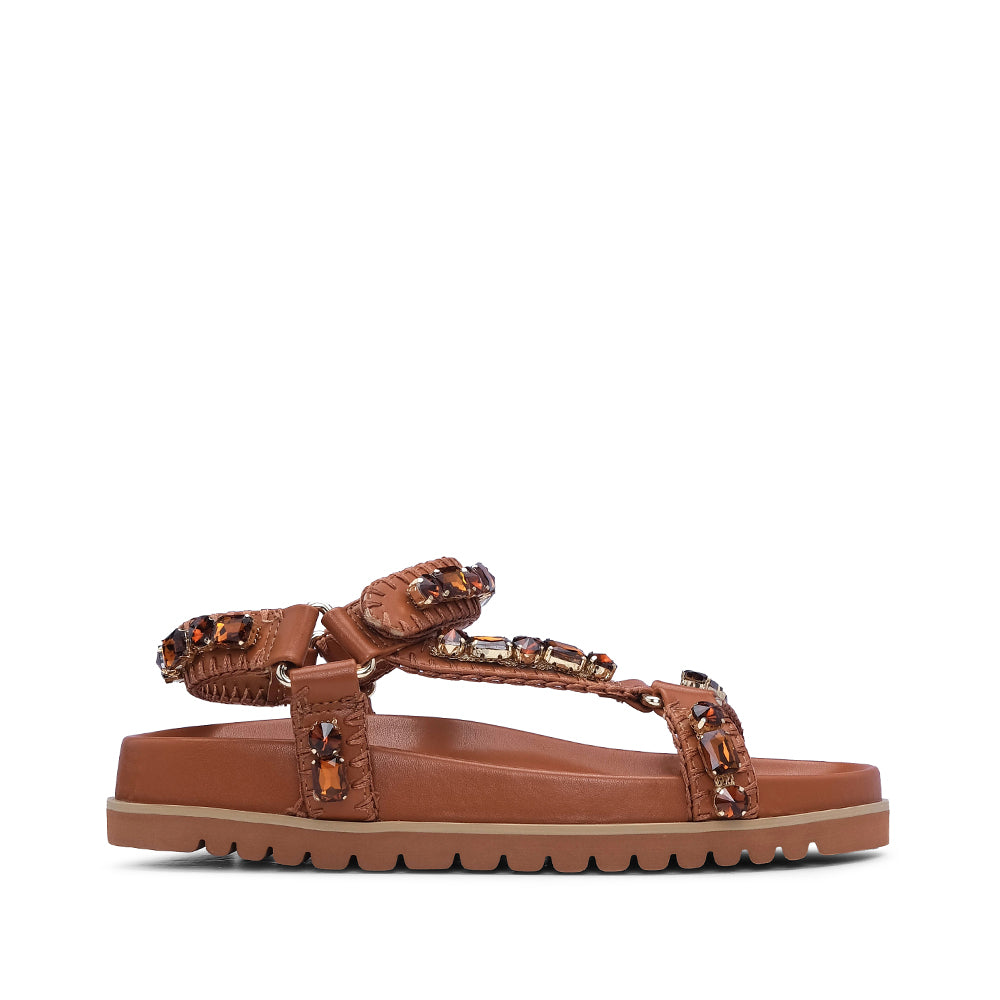 Sandália Casual Mulher Camel