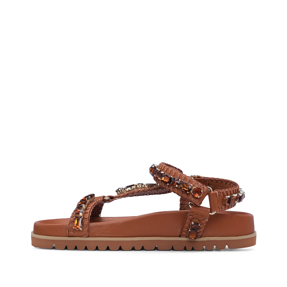 Sandália Casual Mulher Camel