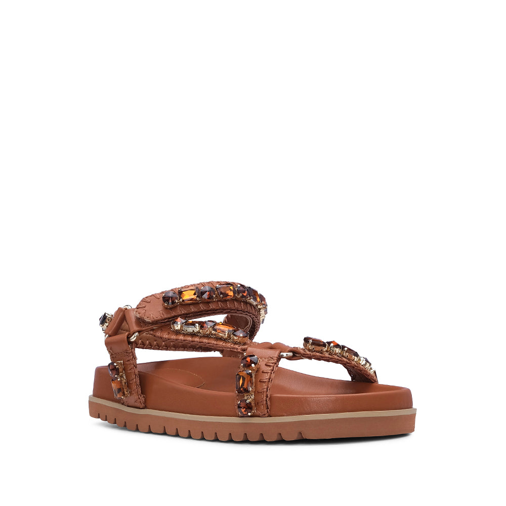 Sandália Casual Mulher Camel