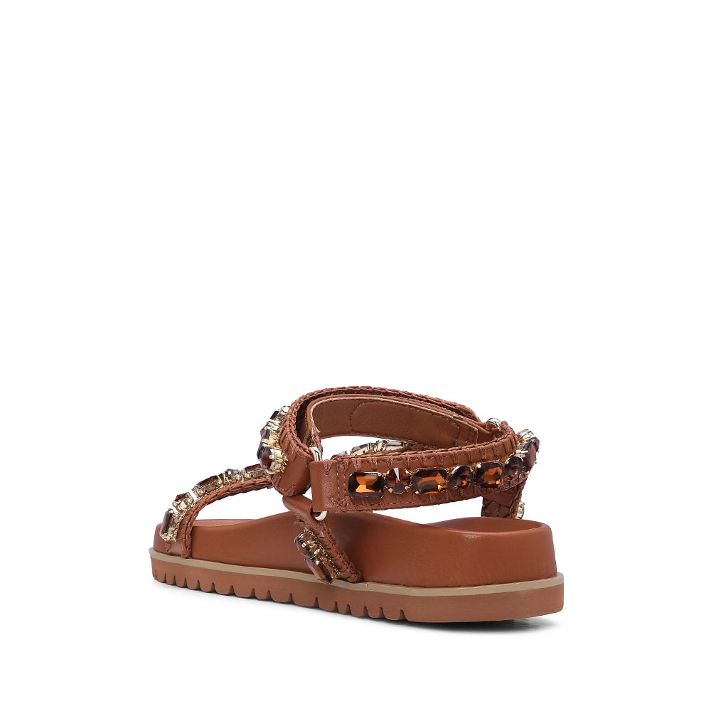 Sandália Casual Mulher Camel