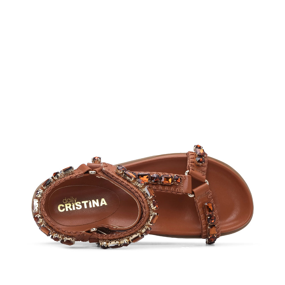 Sandália Casual Mulher Camel