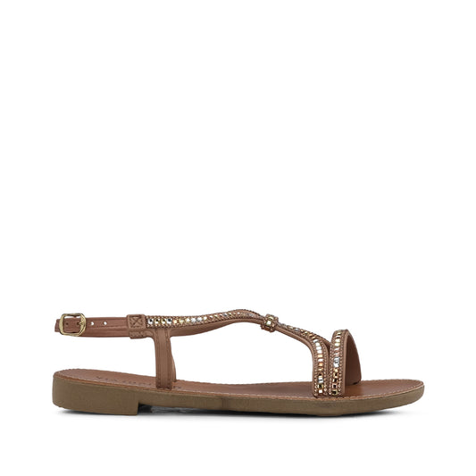 Sandália Salto Raso Mulher Nude