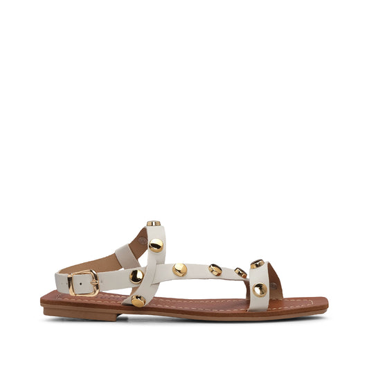 Sandália Salto Raso Mulher Branco