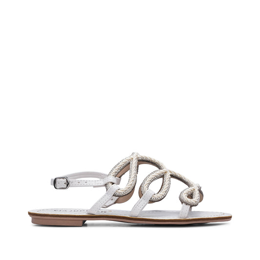 Sandália Salto Raso Mulher Branco