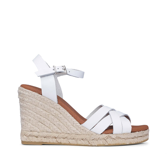 Sandália Salto Cunha Mulher Pele Branco