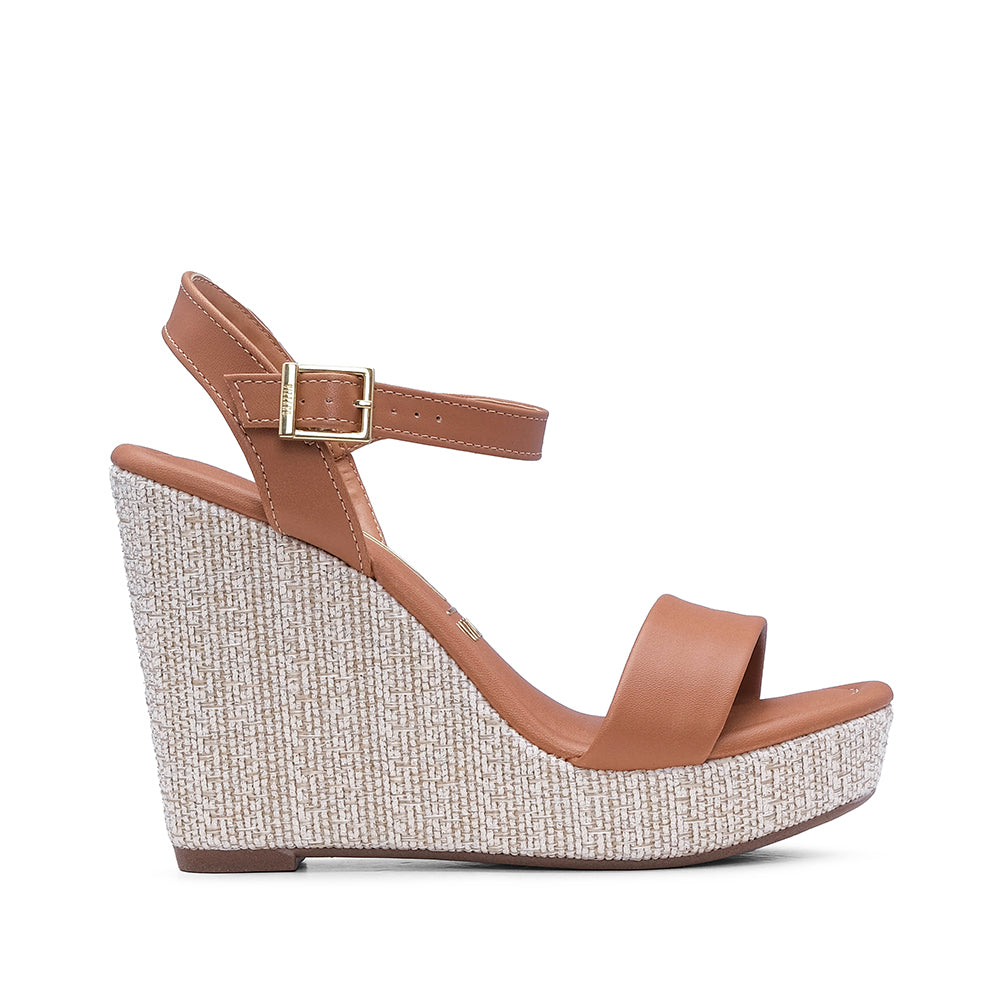 Women's Wedge Heel Sandal Camel Leather – Manuel Alves