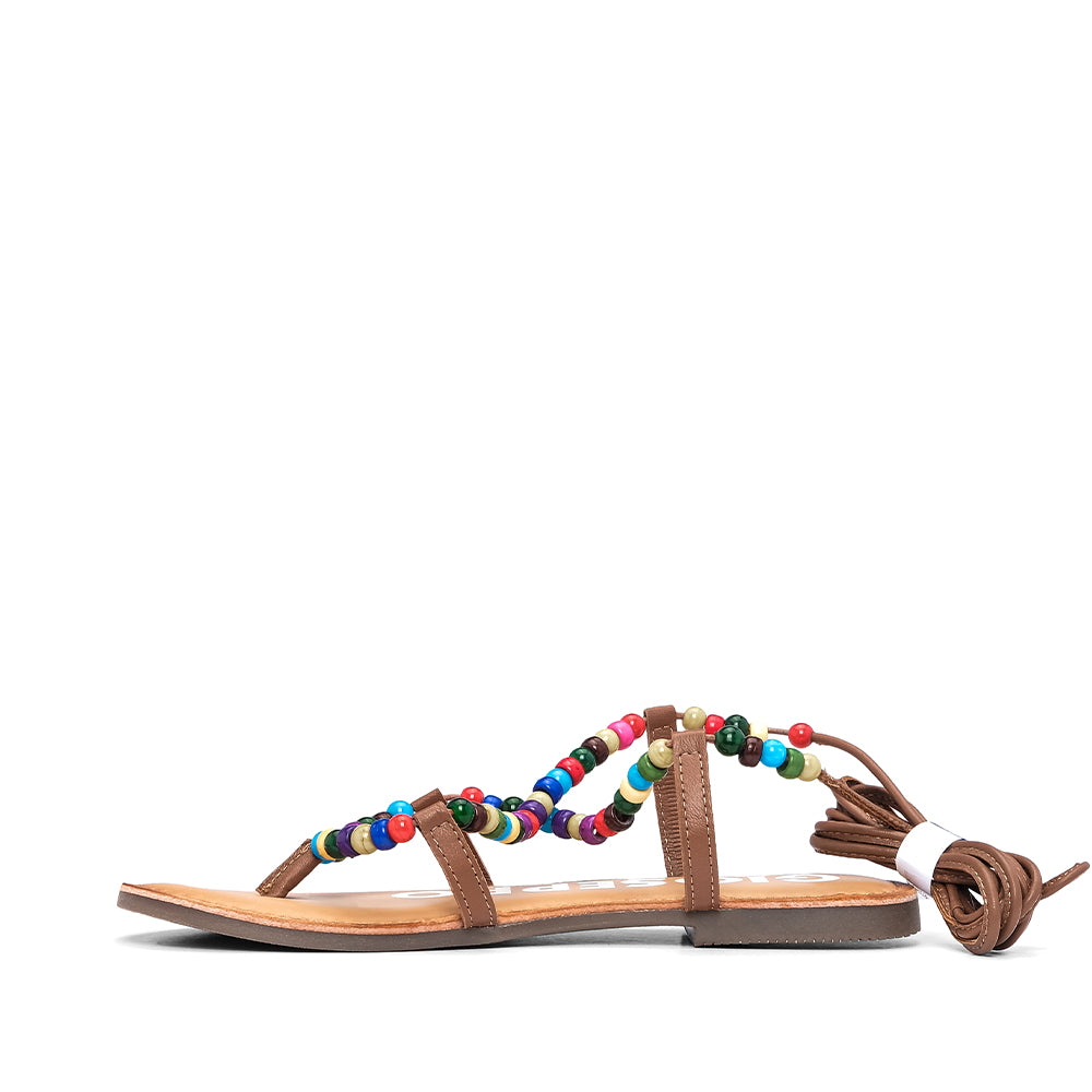 Sandália Salto Raso Mulher Pele Sintética Multicolor