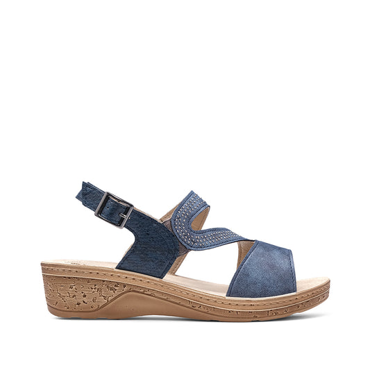 Sandália Salto Cunha Mulher Pele Azul