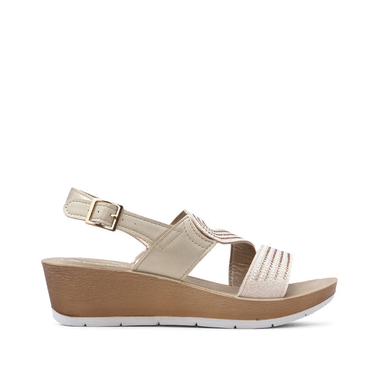 Sandália Salto Cunha Mulher Pele Platino