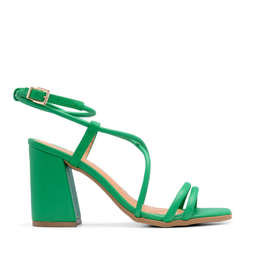 Sandália Salto Alto Mulher Pele Sintética Verde