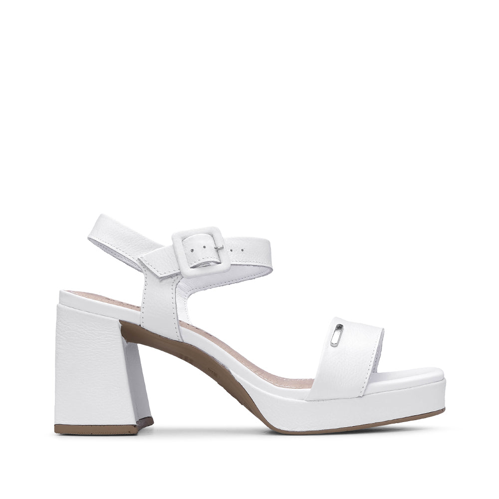 Sandália Salto Médio Mulher Pele Branco
